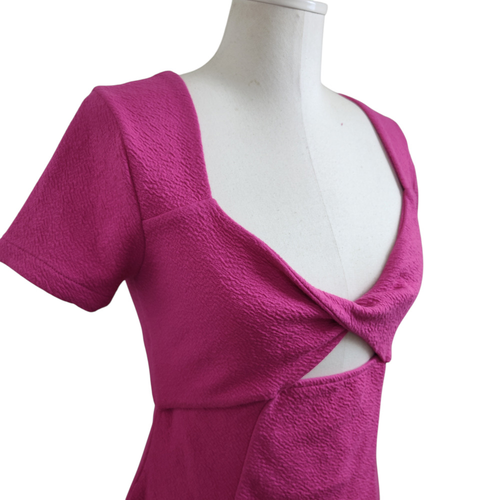 Anthropologie Maeve Dress Small Pink Twist Cutout Open Back Fit Flare $140 NWT - Picture 4 of 16